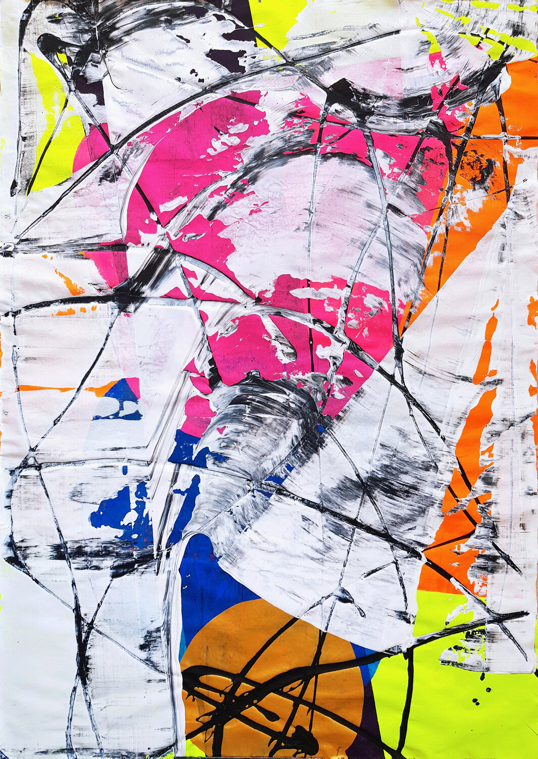 Pink Bird Head Jürgen Angeler Pintura original en venta