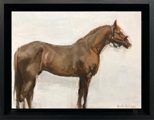 Caballo marrón de perfil. Serie Cuadros de Caballos, horses. van Antonio Mateos Prieto, Schilderij te koop op Singulart