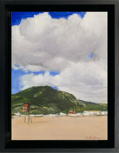 Sky, clouds, Andalusian beach, mountain. Andalusian landscapes. von Antonio Mateos Prieto, Malerei kaufen auf Singulart