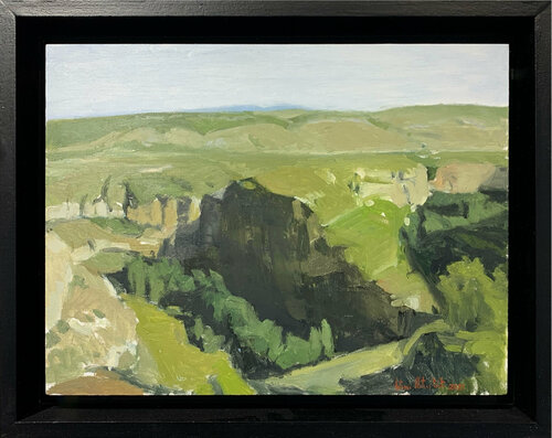 Paisaje, Cuadro de paisajes. Paisaje de las hoces del Duratón. Montaña, río, cielo. número 2 van Antonio Mateos Prieto, Schilderij te koop op Singulart