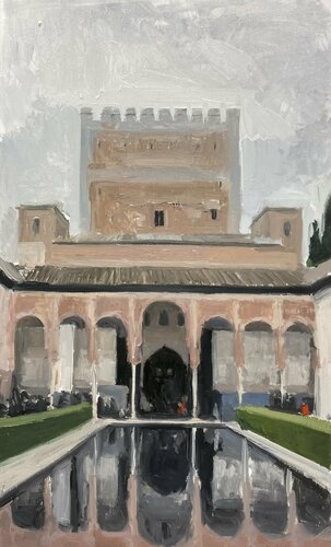 Patio de los Arrayanes de La Alhambra van Antonio Mateos Prieto, Schilderij te koop op Singulart