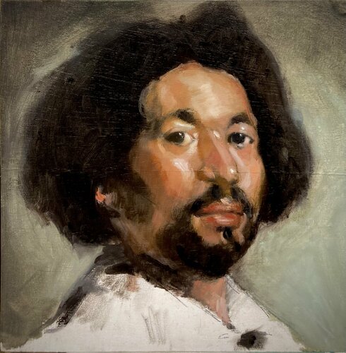 Study after Velázquez. Juan de Pareja. van Antonio Mateos Prieto, Schilderij te koop op Singulart