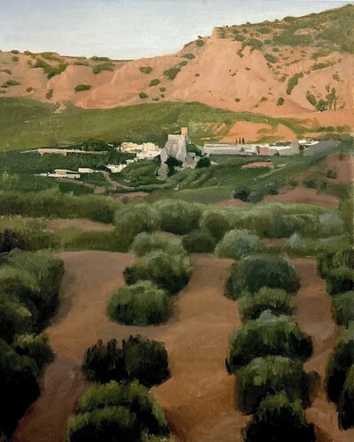 summer sunset in andalusian village di Antonio Mateos Prieto, Pittura in vendita su Singulart