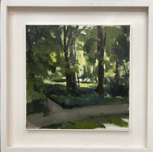 Camino en el parque. Un chemin dans le parc. A path in the park. von Antonio Mateos Prieto, Malerei kaufen auf Singulart