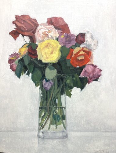 FLOWERS IN A VASE II by Antonio Mateos Prieto, Painting for Sale on Singulart