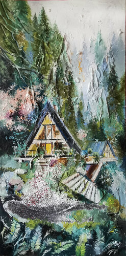 Emerald forest. Forest landscape texture painting. by Annet Loginova, Painting for Sale on Singulart