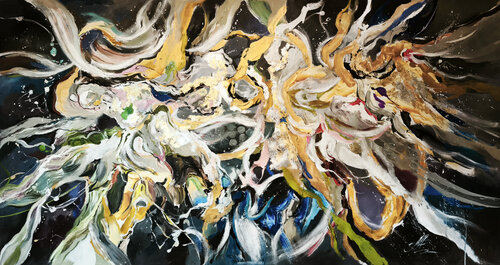 Espressione - Large-Scale Oil Painting On Canvas, Abstract Art di Annet Loginova, Pittura in vendita su Singulart