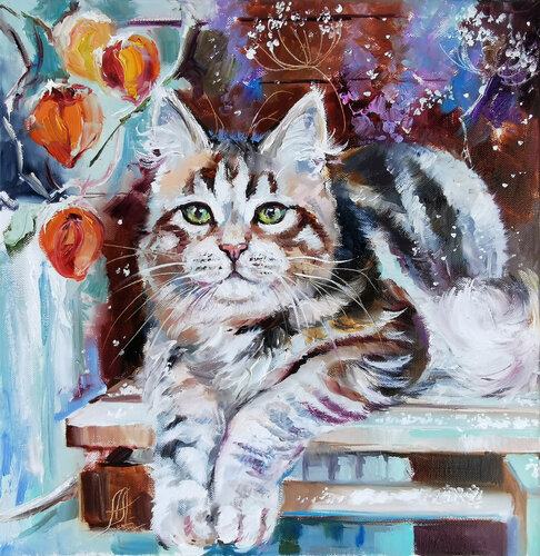 Spring Eve. Original Oil Painting On Canvas. Animal Art. by Annet Loginova, Painting for Sale on Singulart