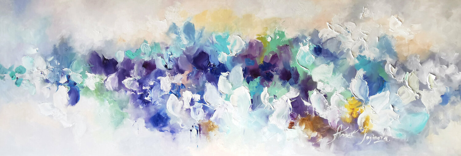 【F15号】good blue(FRANCOIS) oil painting F15号】good blue(FRANCOIS) oil painting Vintage Framed