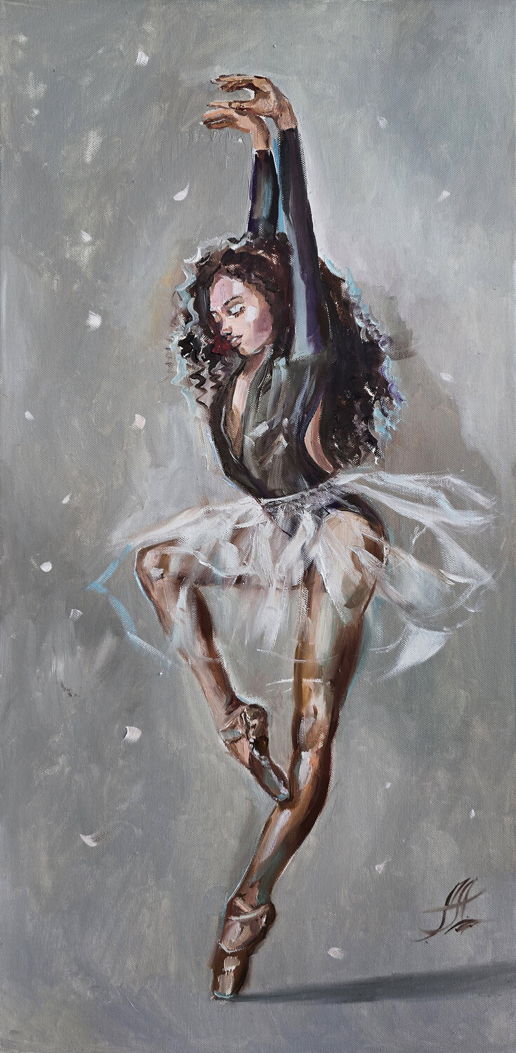 Le Ballet - Original Oil Painting On Canvas, Dance Art Annet Loginova