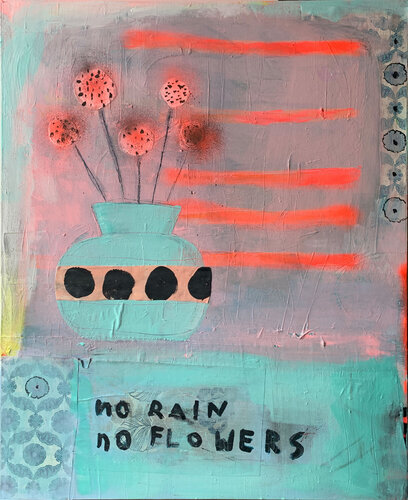 no rain no flowers van Karen und Simone Lehmann, Schilderij te koop op Singulart