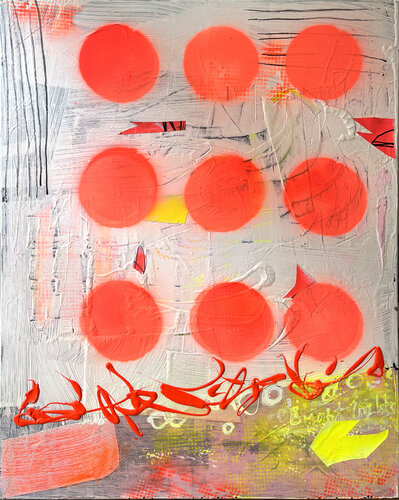 Morning with red headlights van Karen und Simone Lehmann, Schilderij te koop op Singulart