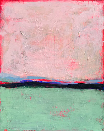 traces in the pink sky by Karen und Simone Lehmann, 油畫 for Sale on Singulart