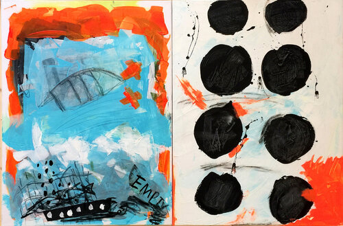 Save the ocean  2 -  underwater bubbles de Karen und Simone Lehmann, Pintura a la venta en Singulart