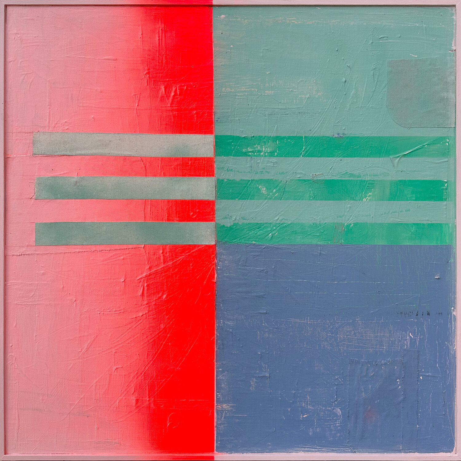 endless summer - neon stripes on wood Karen und Simone Lehmann Originalgemälde zu verkaufen