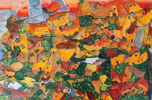 Abendrot von Ulrike Schmitt, Zeichnungen kaufen auf Singulart