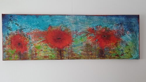 Roter Mohn/Red poppy van Ulrike Schmitt, Schilderij te koop op Singulart