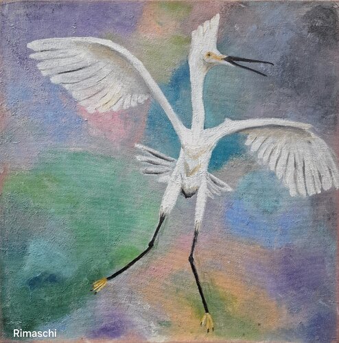 Schmuckreiher im Glück van Ulrike Schmitt, Schilderij te koop op Singulart