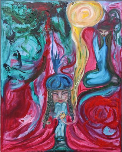 La donna che fuggi sulla luna de Art Taghera, Pintura a la venta en Singulart