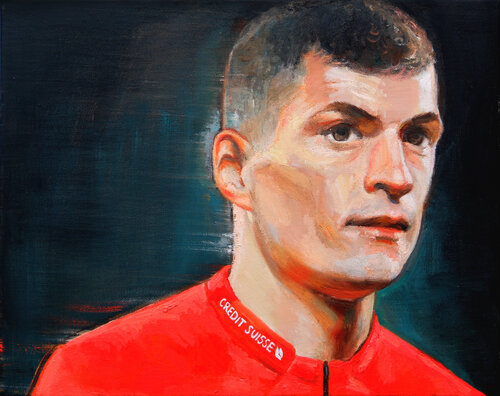 Granit Xhaka di Lena Krashevka, Pittura in vendita su Singulart