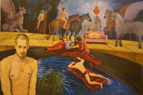 18HsT10 Quiet days by pool last Calling V 60p 89 x130 van igor kubalek, Schilderij te koop op Singulart