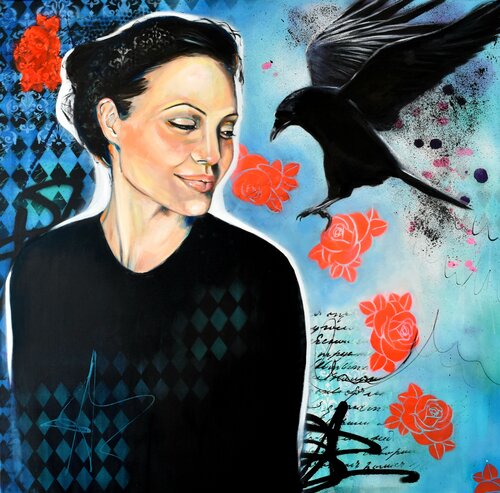 "Angelina Jolie" de Bianca Lever, Pintura a la venta en Singulart