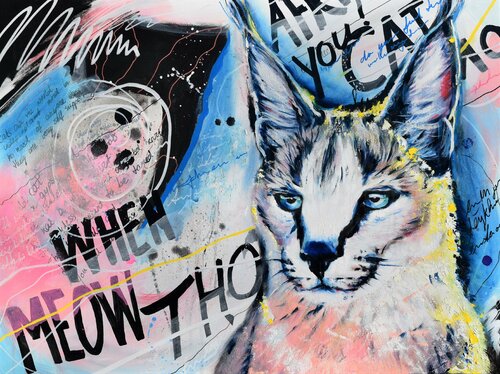 "Cool Cat" von Bianca Lever, Malerei kaufen auf Singulart