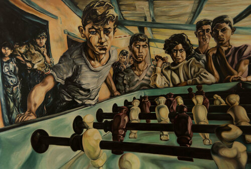 Foosball Players de Jean-Francois Miaule, Pintura a la venta en Singulart