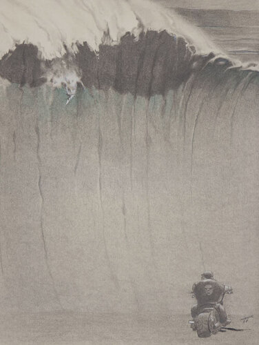 Limited Print Edition "Bonzai Pipeline 1" by Jean-Francois Miaule, 소묘 for Sale on Singulart