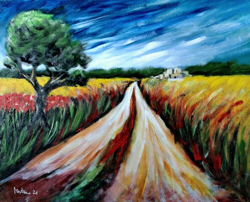 Campagna salentina – Paesaggio espressionista di Enzo Martano, Pittura in vendita su Singulart