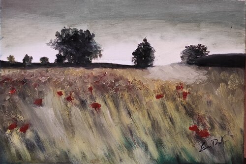 Alba nei campi di Enzo Martano, Pittura in vendita su Singulart