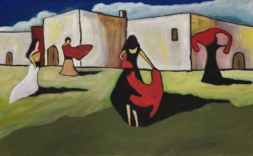 Ballerine di pizzica von Enzo Martano, Malerei kaufen auf Singulart