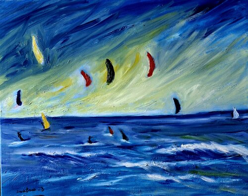 Ali nel blu – Paesaggio espressionista Enzo Martano