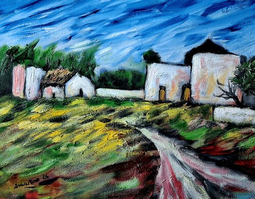 Dentro una masseria – Paesaggio espressionista van Enzo Martano, Schilderij te koop op Singulart