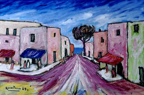 La via del sole by Enzo Martano, Painting for Sale on Singulart