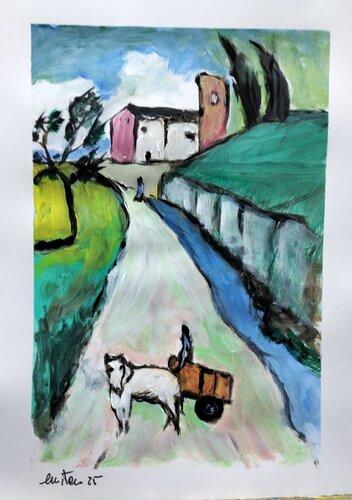 Vento tra i cipressi by Enzo Martano, Painting for Sale on Singulart