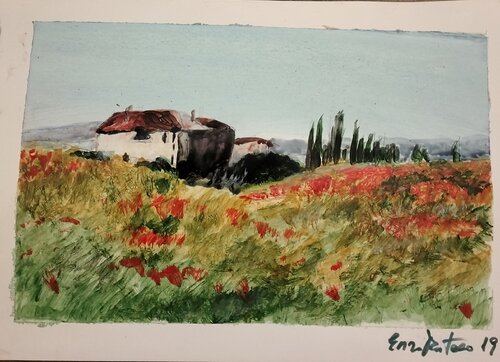 Quiete nel campo von Enzo Martano, Malerei kaufen auf Singulart