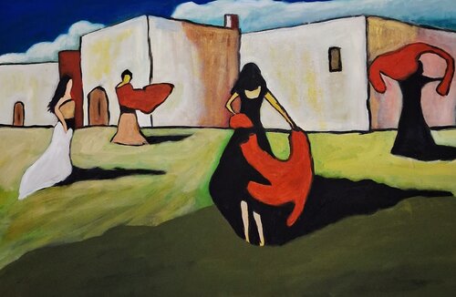 Danza nel sole pieno par Enzo Martano, Peinture en vente sur Singulart