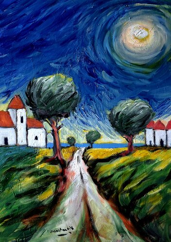 Vortice mediterraneo – Paesaggio espressionista de Enzo Martano, Pintura a la venta en Singulart