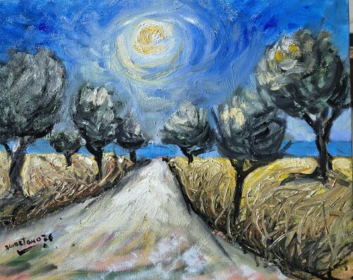 Il sentiero degli ulivi van Enzo Martano, Schilderij te koop op Singulart