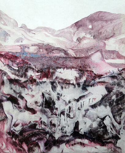 Landscape with volcanic formations van Eustaquio Carrasco, Schilderij te koop op Singulart