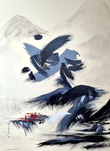 Nature anthracite / Arbre de jais / Monts ivoire von Kaithya Huc, Malerei kaufen auf Singulart