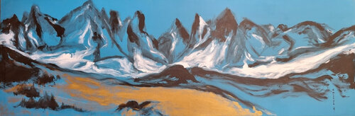 Neiges écarlates / Coulée d'or / Diamants blancs von Kaithya Huc, Malerei kaufen auf Singulart