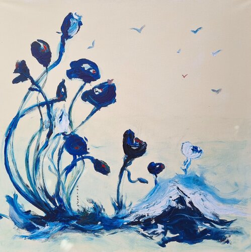 En un vol léger/ Une nuée d'oiseaux  / La lumière renaît von Kaithya Huc, Malerei kaufen auf Singulart