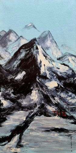 Sur tes monts enneigés /Le chaland vaque / Amoureux insatiable von Kaithya Huc, Malerei kaufen auf Singulart