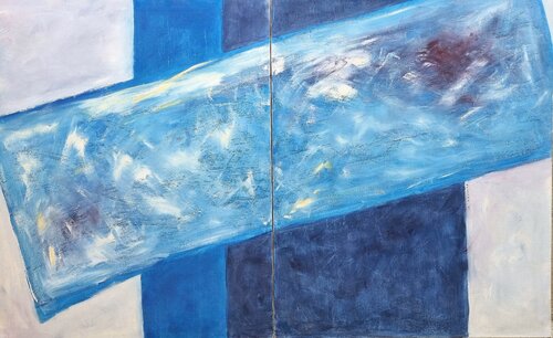 Cyan, azur, outremer / Bleus, effacement / Vers une nouvelle vie von Kaithya Huc, Malerei kaufen auf Singulart