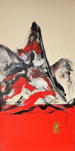 L'aube sanguine / Déroule son voile de soie / Fluide et caressant von Kaithya Huc, Malerei kaufen auf Singulart