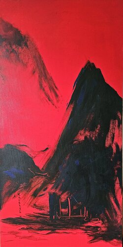 Rouge  Carmin Garance/Courtise Alizarine/ Coquelicot je choisis de Kaithya Huc, Pintura a la venta en Singulart