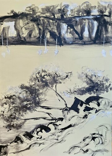 Quand marin et grec / S'absentent / Les mâts se dénudent van Kaithya Huc, Schilderij te koop op Singulart