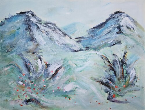 Le vent transporte le son / Jeu vif des couleurs / La vie après le silence di Kaithya Huc, Pittura in vendita su Singulart